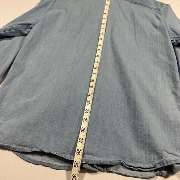 Men’s Wrangler Brand Light Denim Long Sleeve Shirt Size Large - Picture 5 of 7